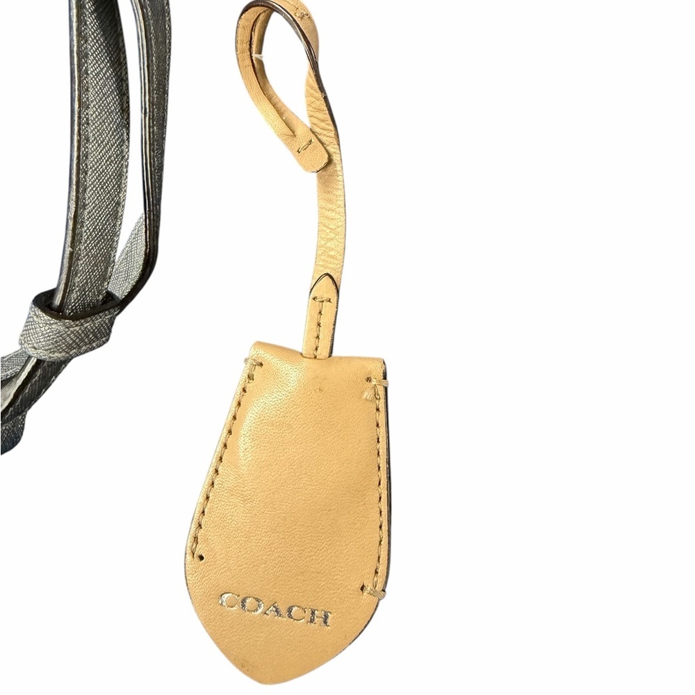 Coach Silver and Tan Leather crossbody replacment strap, fob f peyton bag F25671 - Picture 3 of 9